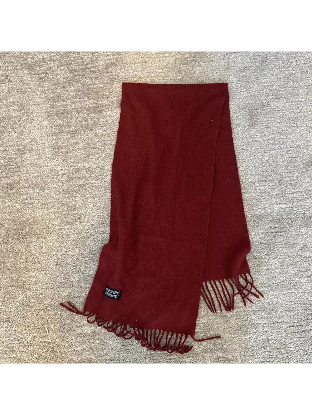 Vintage Christian Dior Monsieur Cashmaire 100% Acrylic Red Hi Scarf Japan